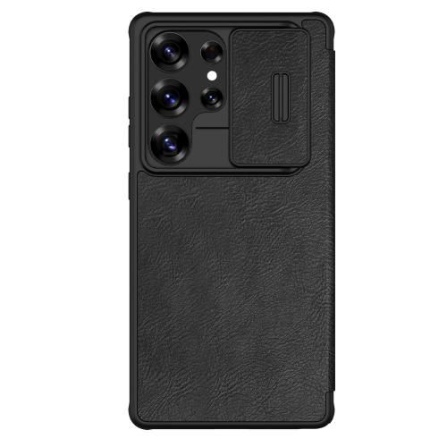 

For Samsung Galaxy S25 Ultra 5G NILLKIN QIN Series Pro Sliding Camera Cover Design Leather Phone Case(Black)