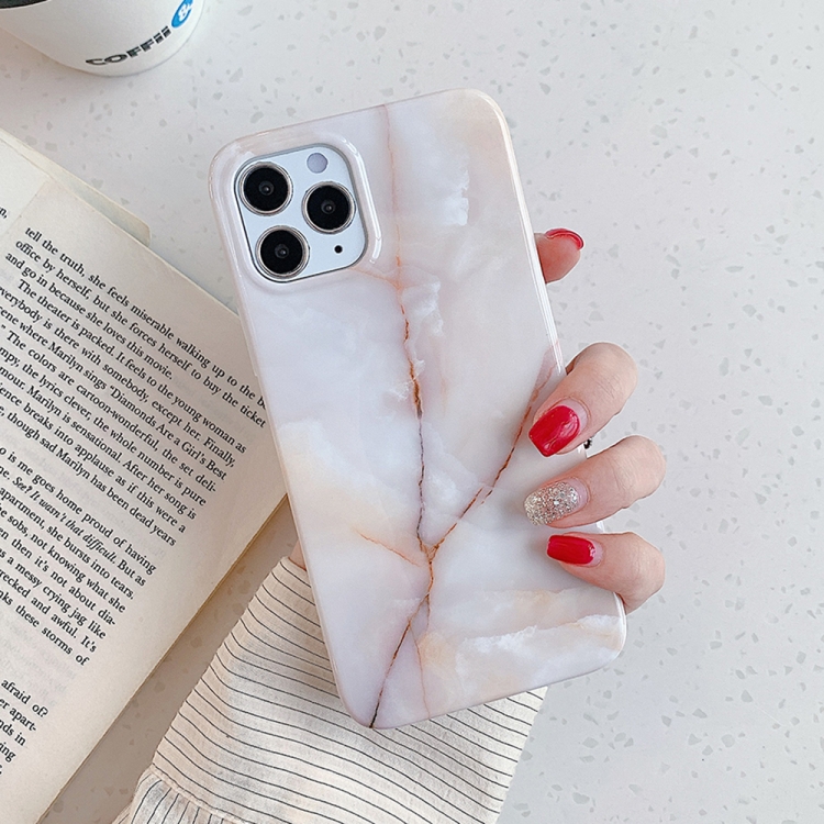 

For iPhone 12 / 12 Pro Marble Pattern Soft TPU Protective Case(Cream Marble)