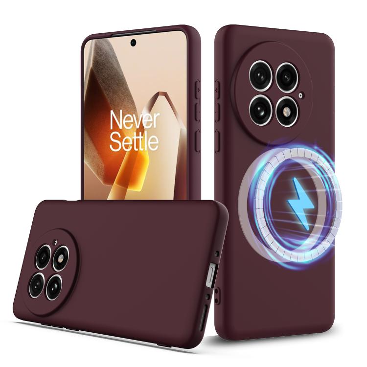 

For OnePlus 13 Shockproof Silicone Magsafe Phone Case(Plum Color)
