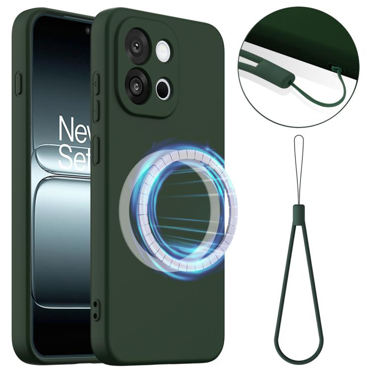 

For OnePlus 13T / 13s Shockproof Silicone Magsafe Phone Case(Dark Green)