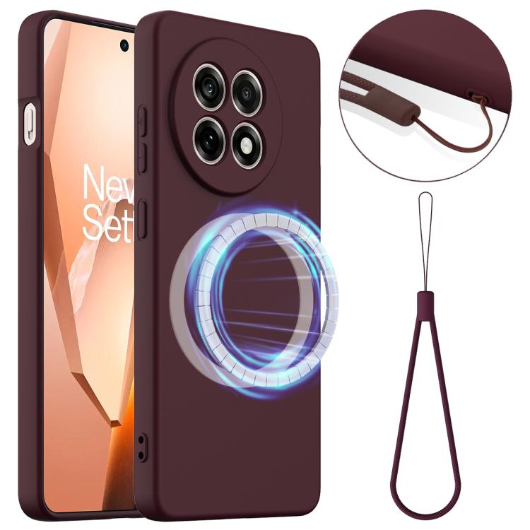 

For OnePlus 13R / Ace 5 / Ace 5 Pro Shockproof Silicone Magsafe Phone Case(Plum Color)