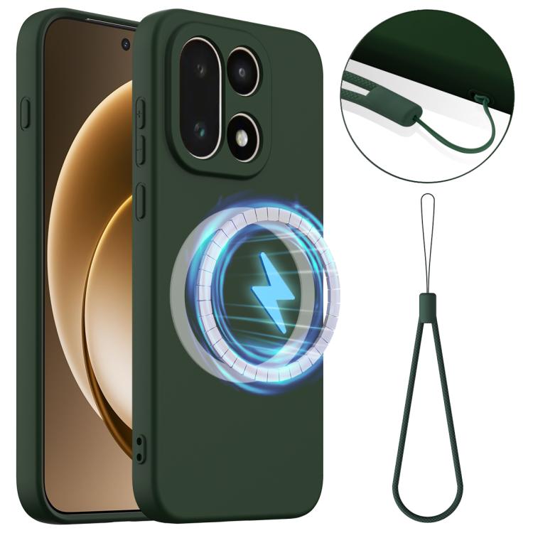 

For OnePlus 15 Shockproof Silicone Magsafe Phone Case(Dark Green)