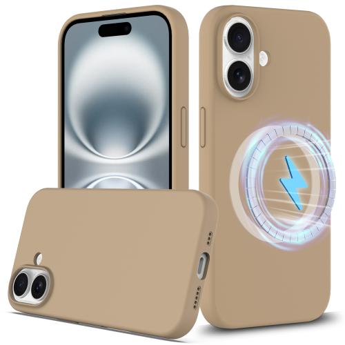 

For iPhone 16 Silicone Magsafe Phone Case with Camera Control Button(Gold)