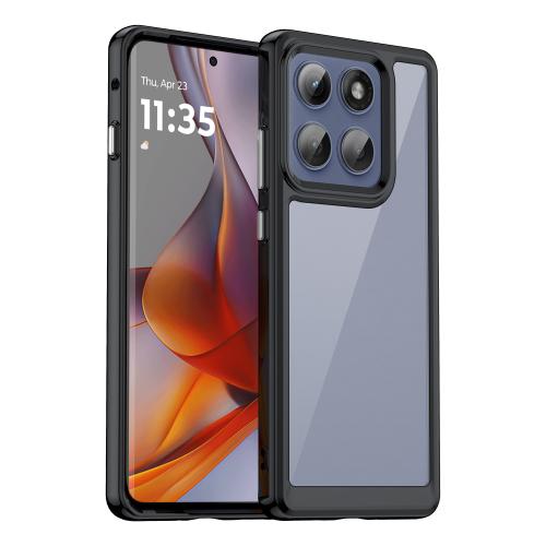 

For Motorola Edge 5G 2025 Colorful Series Acrylic Hybrid TPU Phone Case(Black)
