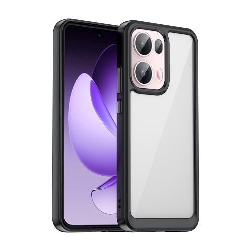 

For OPPO Reno13 Pro Global Colorful Series Acrylic Hybrid TPU Phone Case(Black)