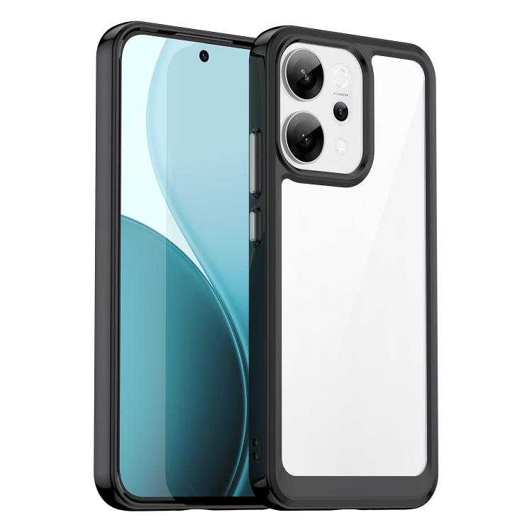 

For OPPO Reno14 Global Colorful Series Acrylic Hybrid TPU Phone Case(Black)