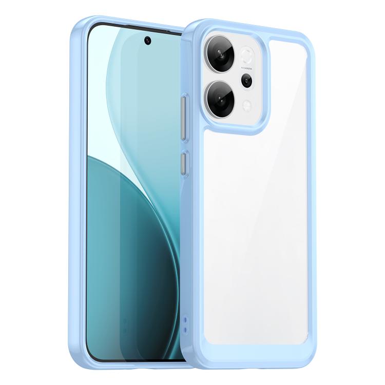 

For OPPO Reno14 Global Colorful Series Acrylic Hybrid TPU Phone Case(Blue)