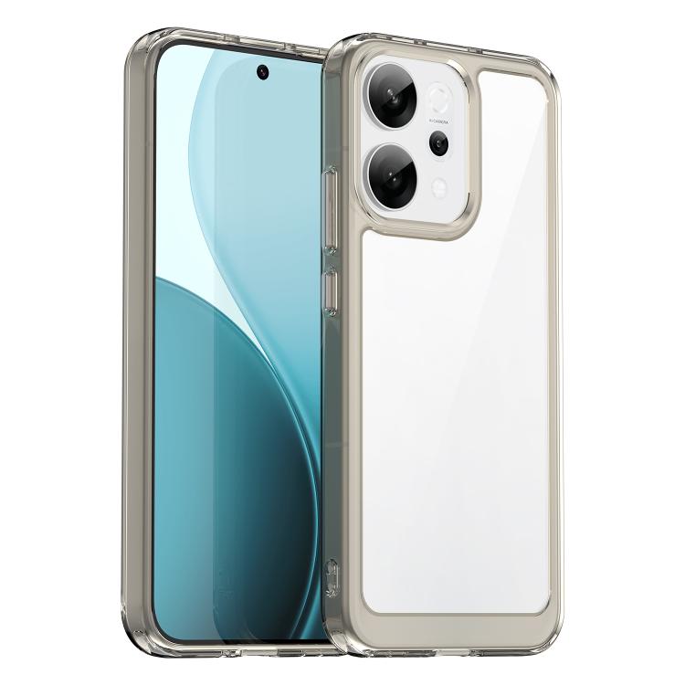 

For OPPO Reno14 Global Colorful Series Acrylic Hybrid TPU Phone Case(Transparent Grey)