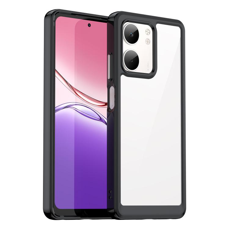 

For OPPO A5x 5G Colorful Series Acrylic Hybrid TPU Phone Case(Black)