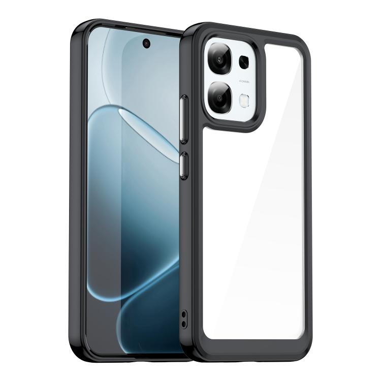 

For OPPO A6 5G Colorful Series Acrylic Hybrid TPU Phone Case(Black)