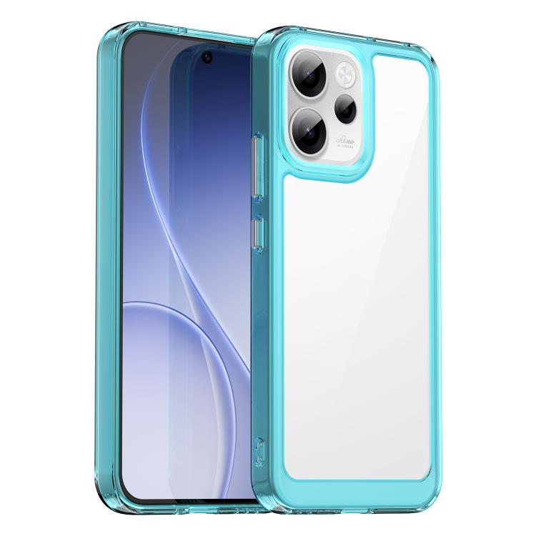 

For OPPO Reno14 F 5G Colorful Series Acrylic Hybrid TPU Phone Case(Transparent Blue)