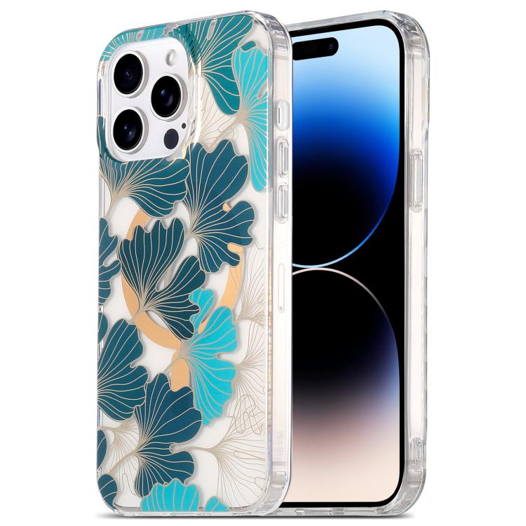 

For iPhone 14 Pro Dual-side Laminating IMD MagSafe Phone Case(Leaves)