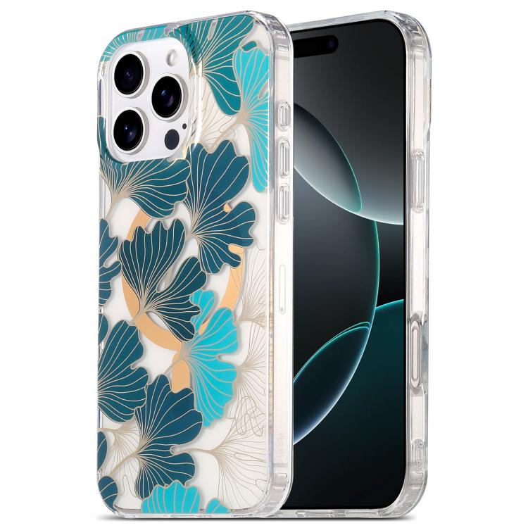 

For iPhone 16 Pro Dual-side Laminating IMD MagSafe Phone Case(Leaves)