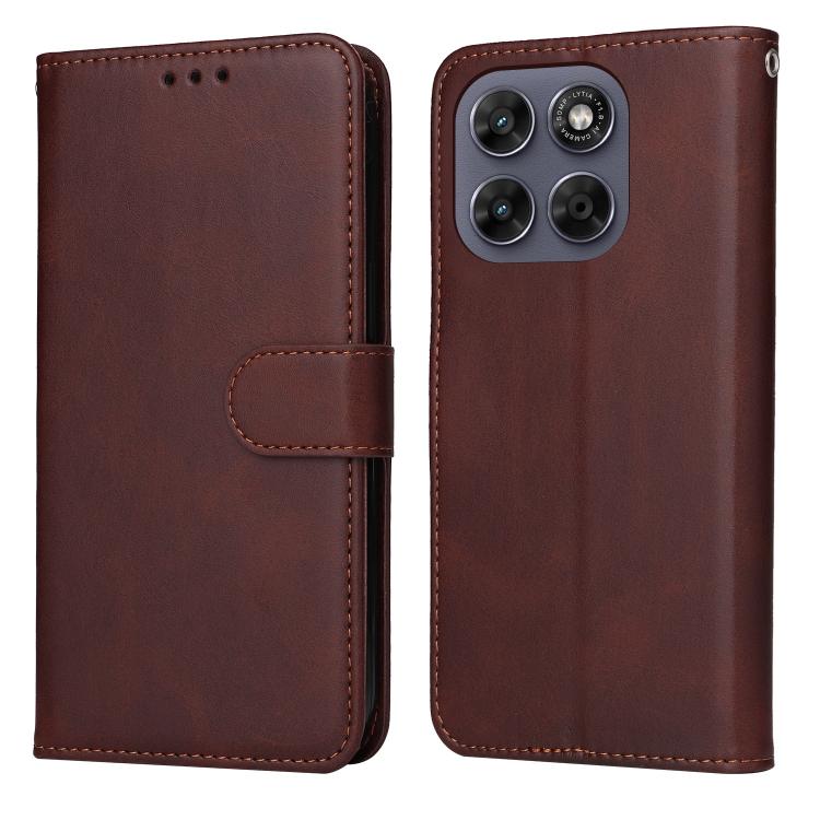 For Motorola Moto G Max / G87 / G77 / G67 5G Classic Calf Texture Flip Leather Phone Case(Brown)