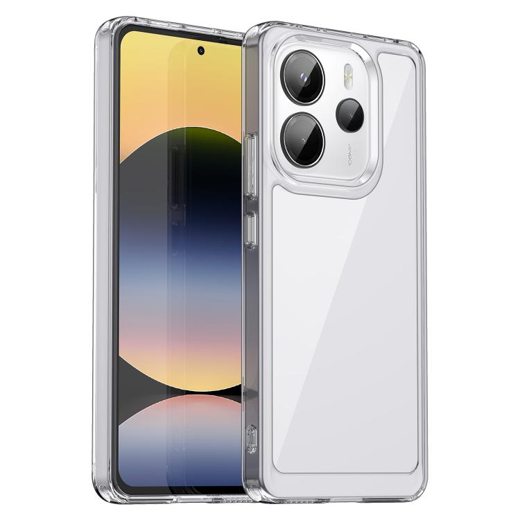 

For Redmi Note 14 4G 163.25mm Colorful Series Acrylic Hybrid TPU Phone Case(Transparent)