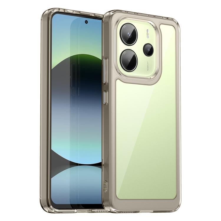 

For Redmi Note 14 4G 164.84mm Colorful Series Acrylic Hybrid TPU Phone Case(Transparent Grey)