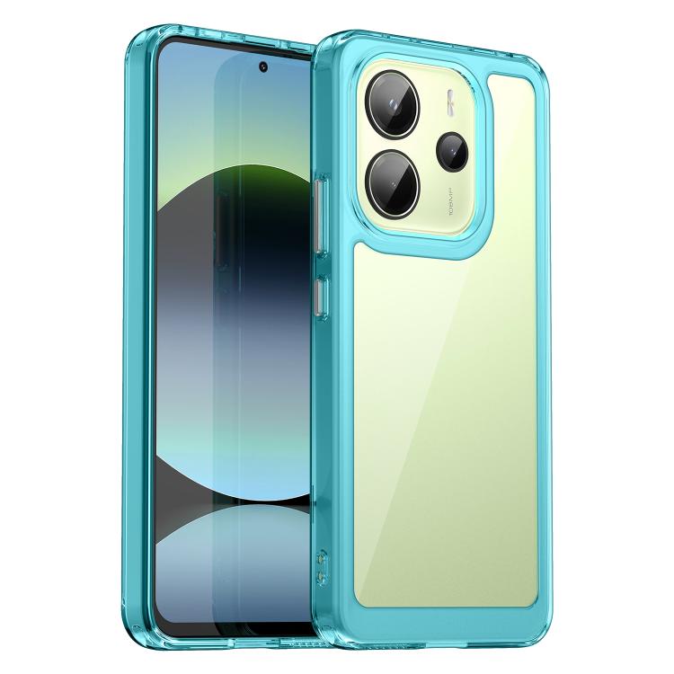 

For Redmi Note 14 4G 164.84mm Colorful Series Acrylic Hybrid TPU Phone Case(Transparent Blue)