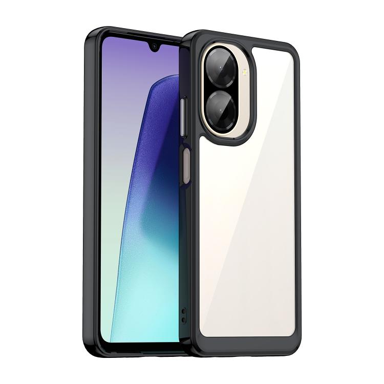 

For Redmi A5 4G 171.7mm / Poco C71 Colorful Series Acrylic Hybrid TPU Phone Case(Black)