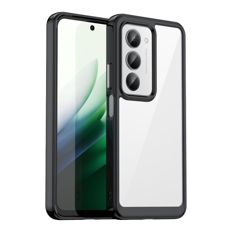 For Redmi 15 5G Global / 15 4G SEA Colorful Series Acrylic Hybrid TPU Phone Case(Black)