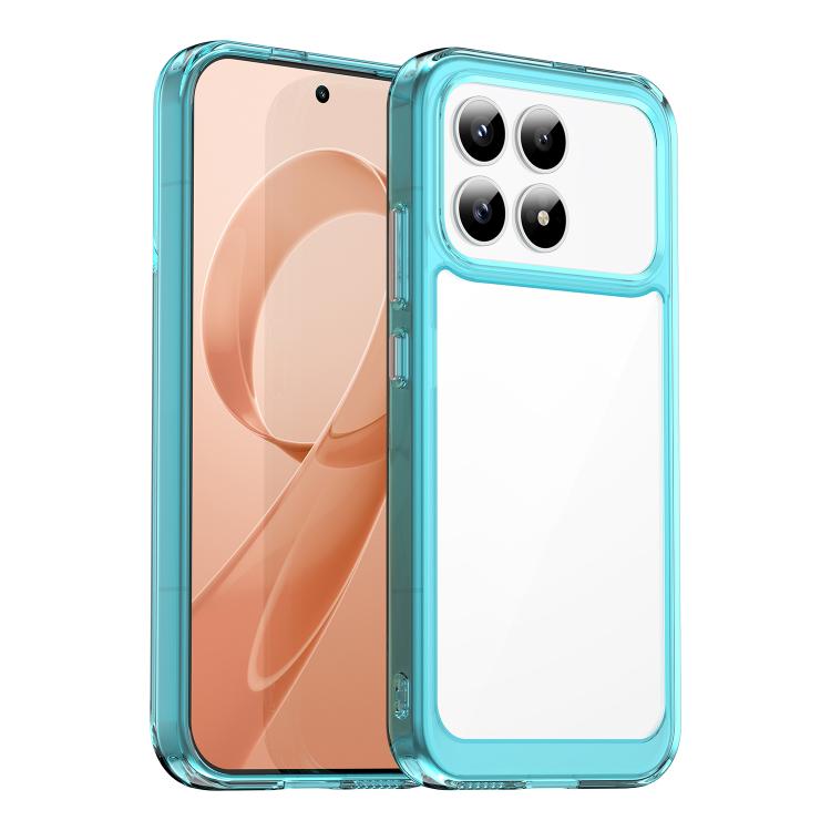 

For Redmi K90 / Poco F8 Pro Colorful Series Acrylic Hybrid TPU Phone Case(Transparent Blue)