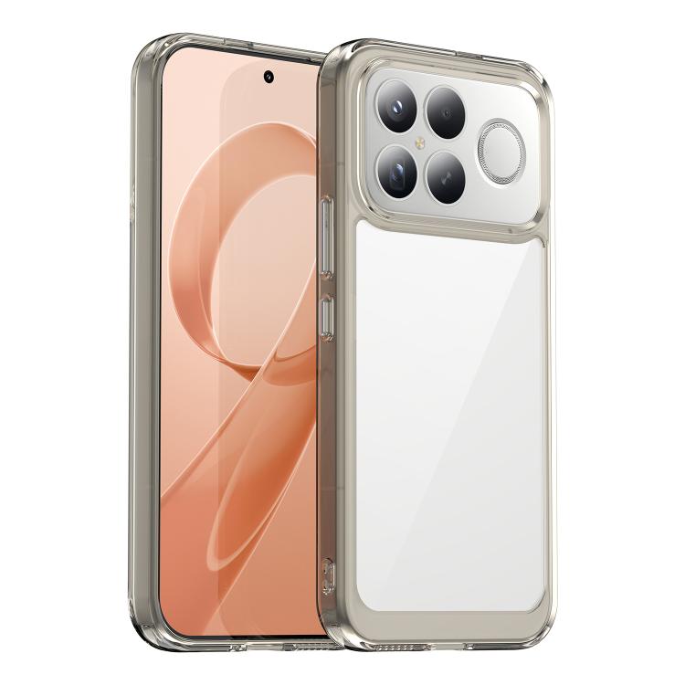 

For Redmi K90 Pro Max / Poco F8 Ultra Colorful Series Acrylic Hybrid TPU Phone Case(Transparent Grey)