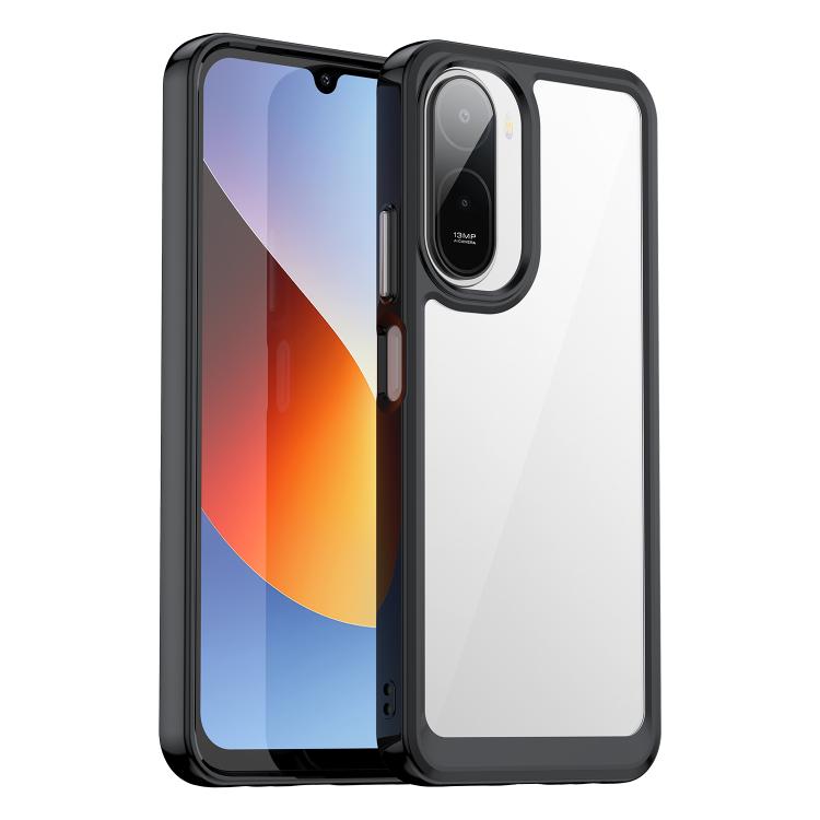 

For Redmi A7 Pro 171mm / Poco C85x 5G Colorful Series Acrylic Hybrid TPU Phone Case(Black)