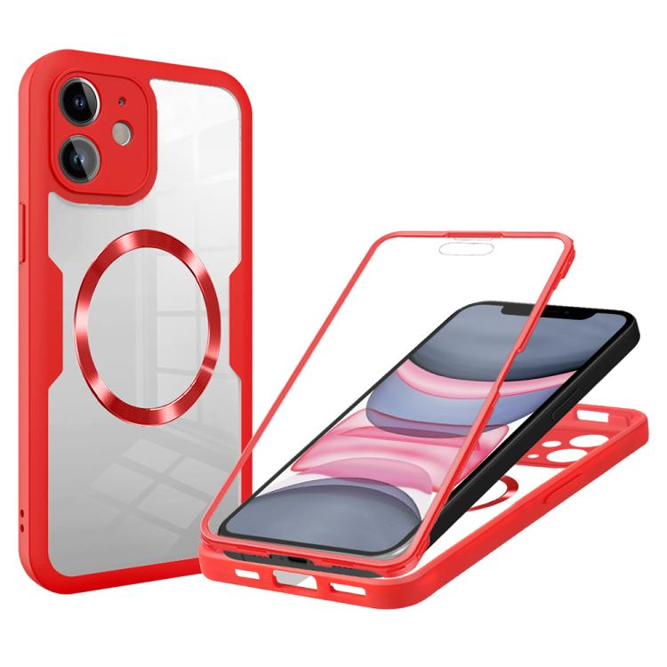 

For iPhone 11 CD Texture MagSafe Phone Case(Red)