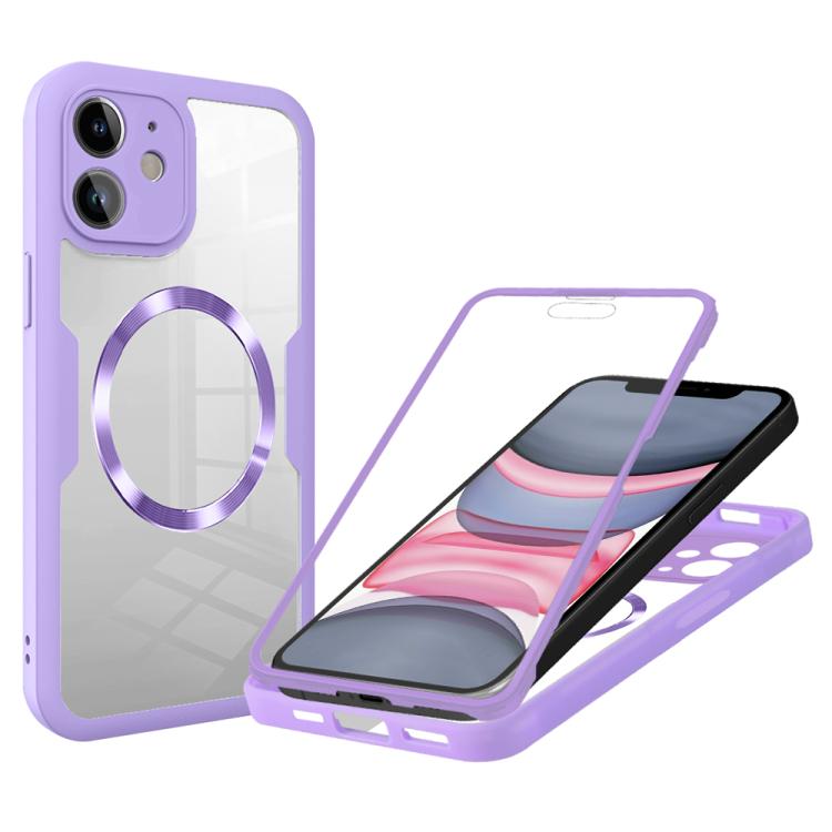 

For iPhone 11 CD Texture MagSafe Phone Case(Purple)