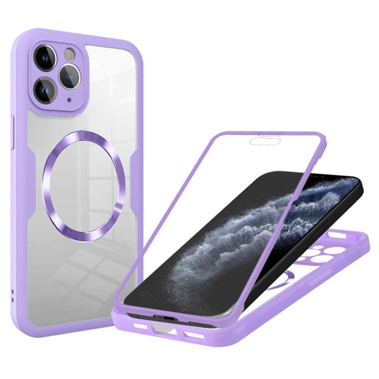 

For iPhone 11 Pro CD Texture MagSafe Phone Case(Purple)