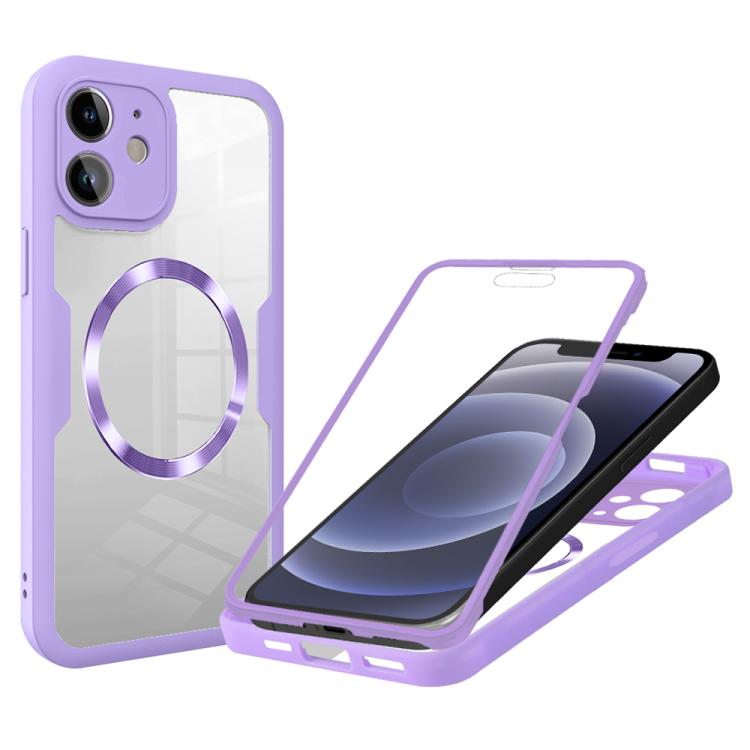 

For iPhone 12 CD Texture MagSafe Phone Case(Purple)