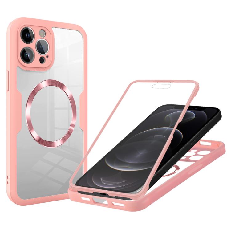 

For iPhone 12 Pro CD Texture MagSafe Phone Case(Pink)