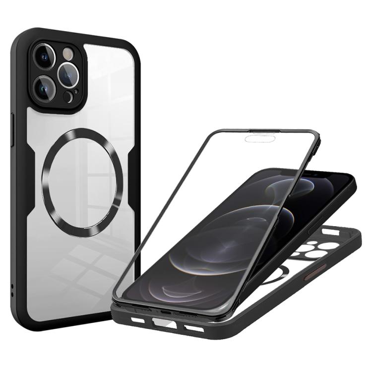 

For iPhone 12 Pro CD Texture MagSafe Phone Case(Black)
