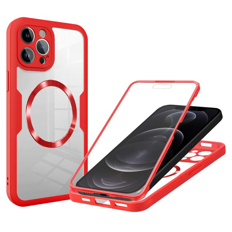 

For iPhone 12 Pro Max CD Texture MagSafe Phone Case(Red)