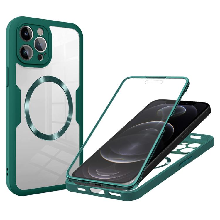 

For iPhone 12 Pro Max CD Texture MagSafe Phone Case(Green)