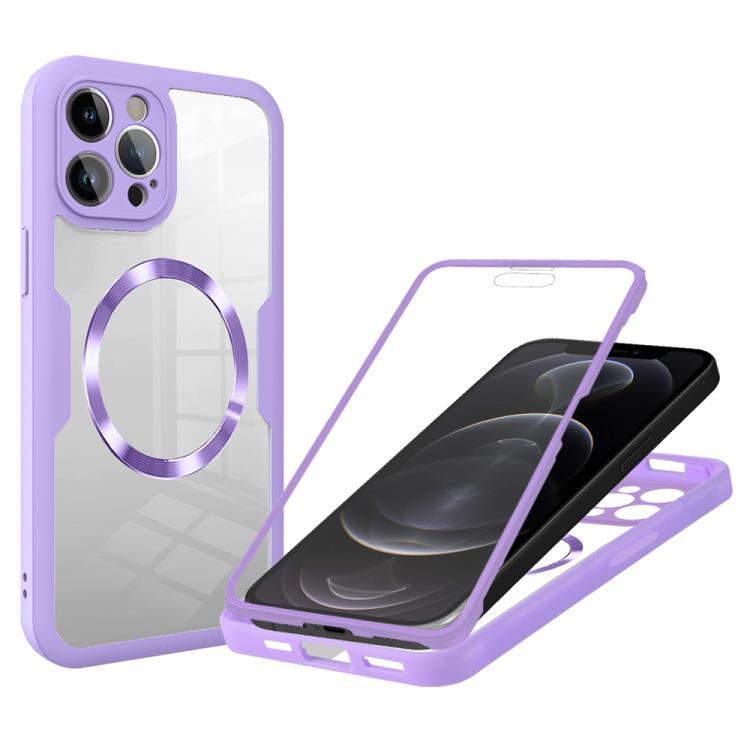 

For iPhone 12 Pro Max CD Texture MagSafe Phone Case(Purple)