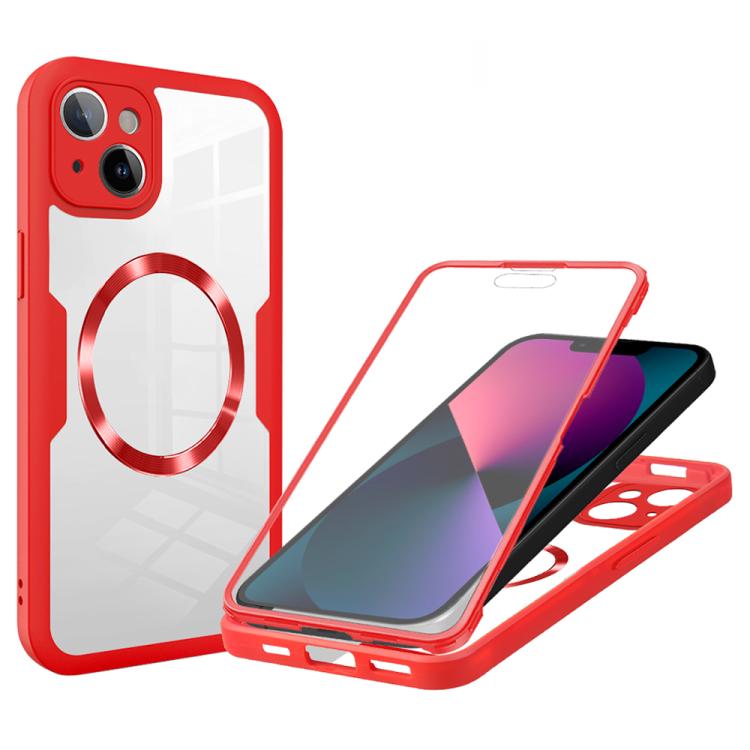 

For iPhone 13 CD Texture MagSafe Phone Case(Red)