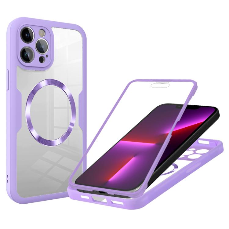 

For iPhone 13 Pro CD Texture MagSafe Phone Case(Purple)
