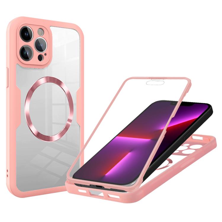 

For iPhone 13 Pro Max CD Texture MagSafe Phone Case(Pink)