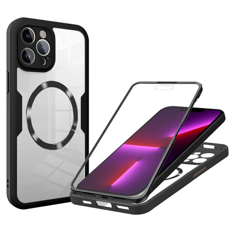 

For iPhone 13 Pro Max CD Texture MagSafe Phone Case(Black)