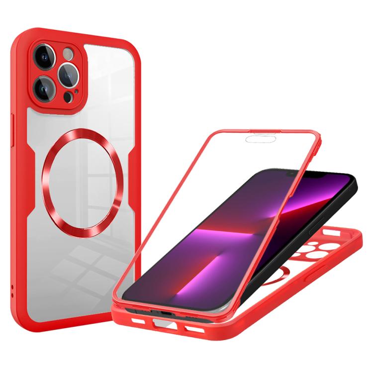 

For iPhone 13 Pro Max CD Texture MagSafe Phone Case(Red)