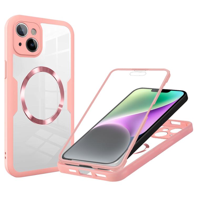

For iPhone 14 CD Texture MagSafe Phone Case(Pink)