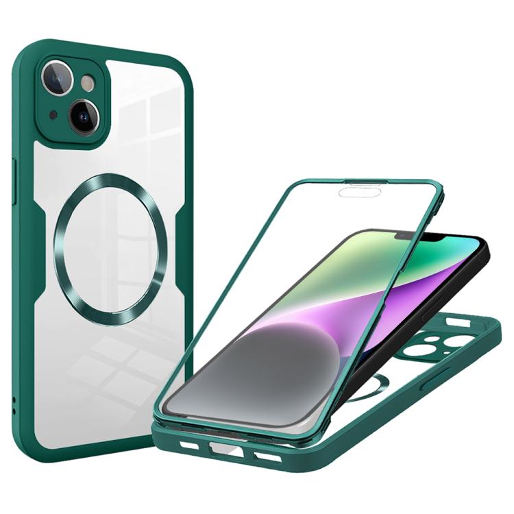 

For iPhone 14 CD Texture MagSafe Phone Case(Green)