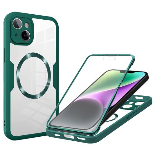

For iPhone 14 Plus CD Texture MagSafe Phone Case(Green)
