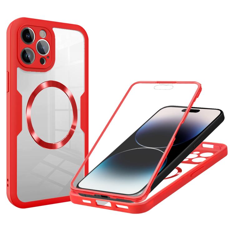 

For iPhone 14 Pro CD Texture MagSafe Phone Case(Red)