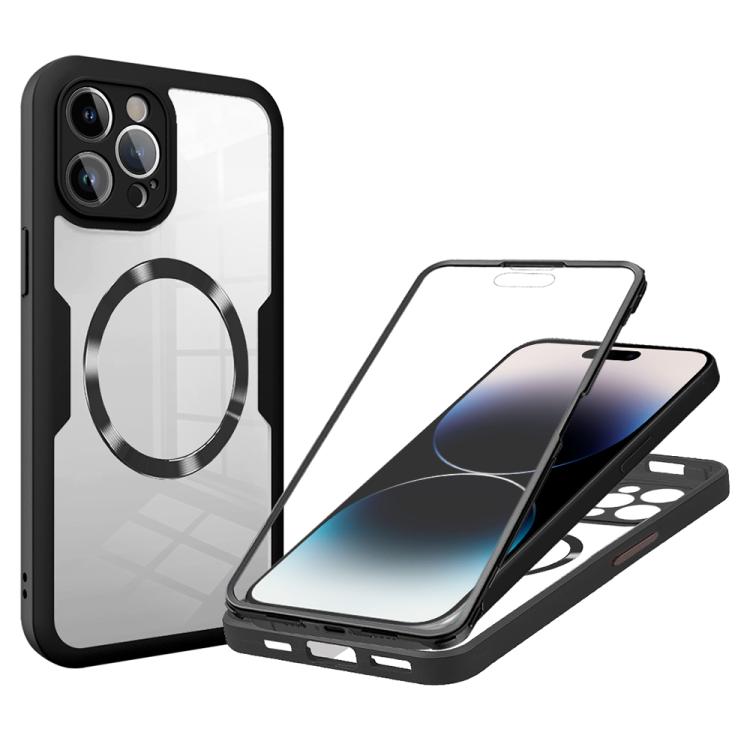 

For iPhone 14 Pro Max CD Texture MagSafe Phone Case(Black)