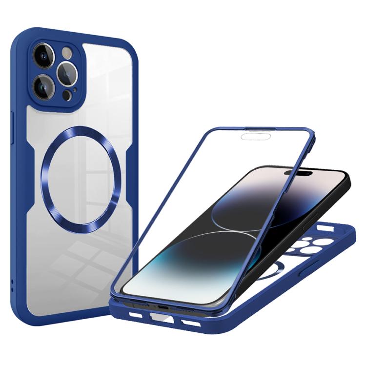 

For iPhone 14 Pro Max CD Texture MagSafe Phone Case(Blue)