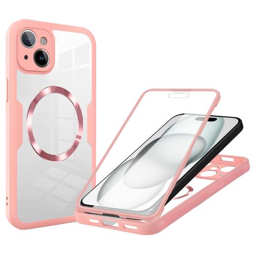 

For iPhone 15 CD Texture MagSafe Phone Case(Pink)