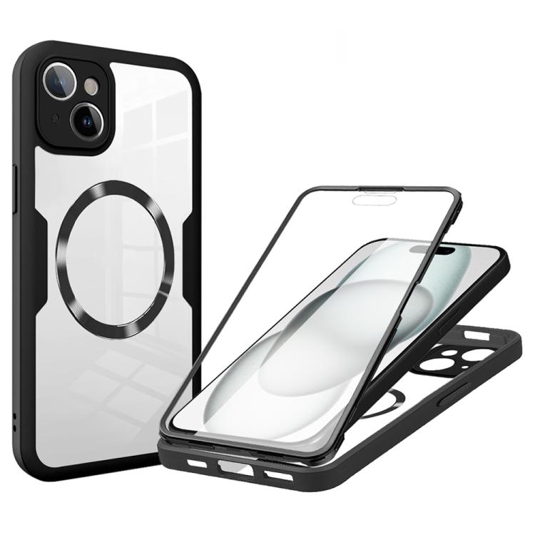 

For iPhone 15 CD Texture MagSafe Phone Case(Black)