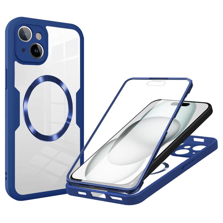 

For iPhone 15 CD Texture MagSafe Phone Case(Blue)