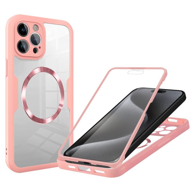 

For iPhone 15 Pro CD Texture MagSafe Phone Case(Pink)